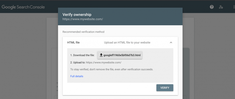 HTML file in GSC