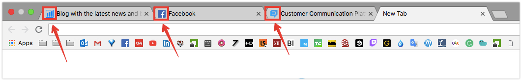 Favicons in the address bar What favicons look like in the browser address bar