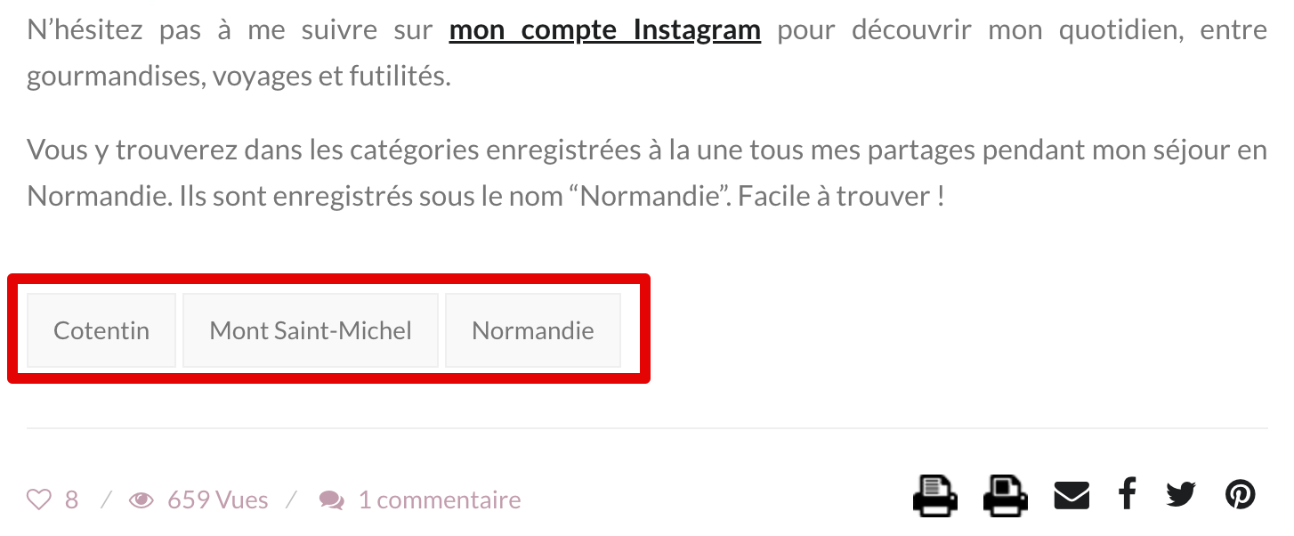 Les balise sur le site