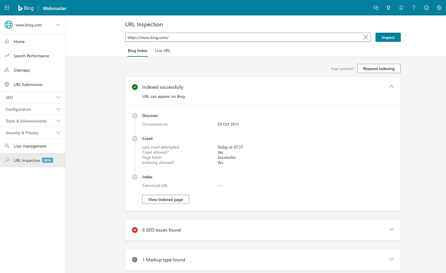 Bing Markup Validator
