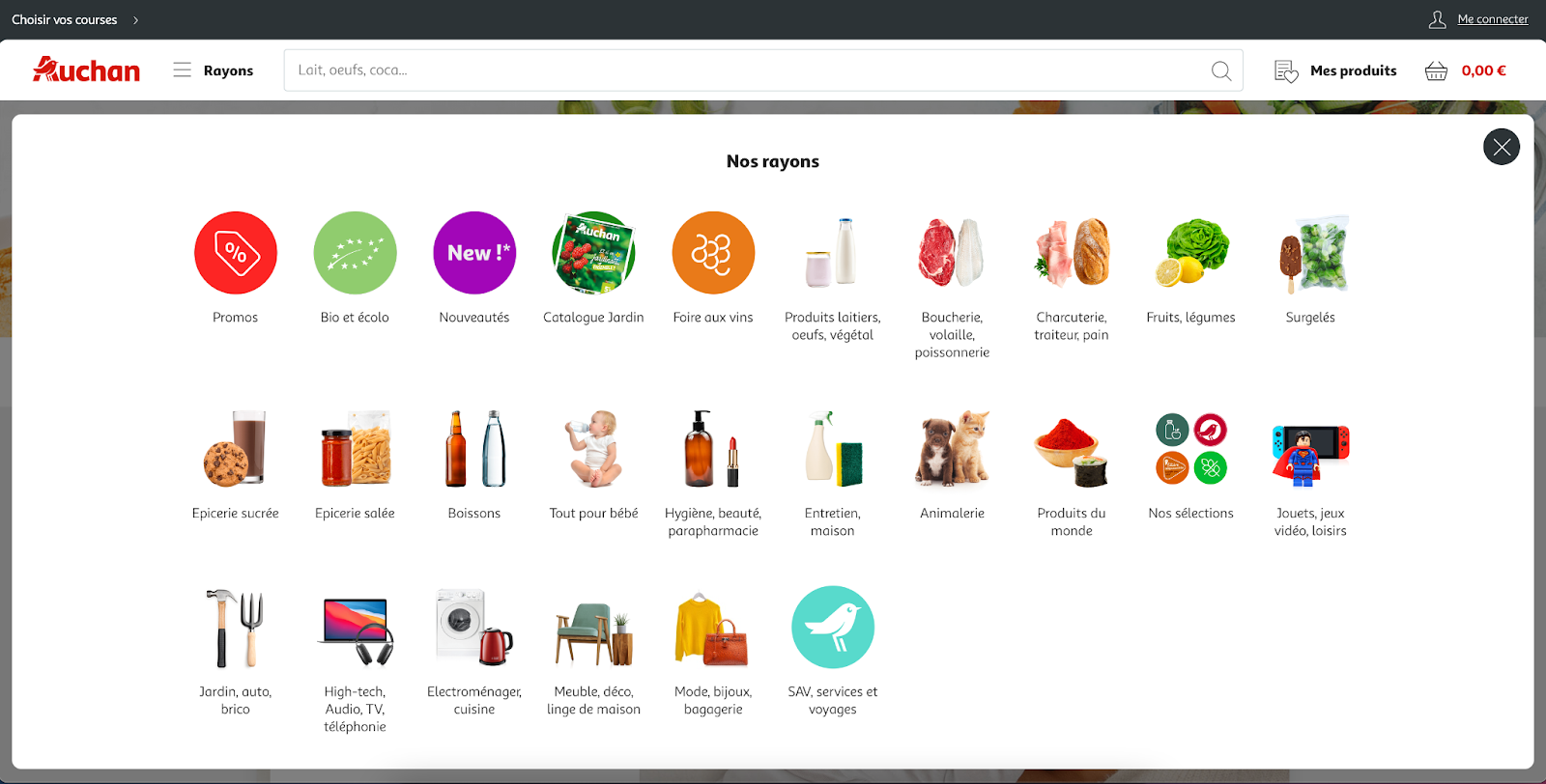 Menu d'un site