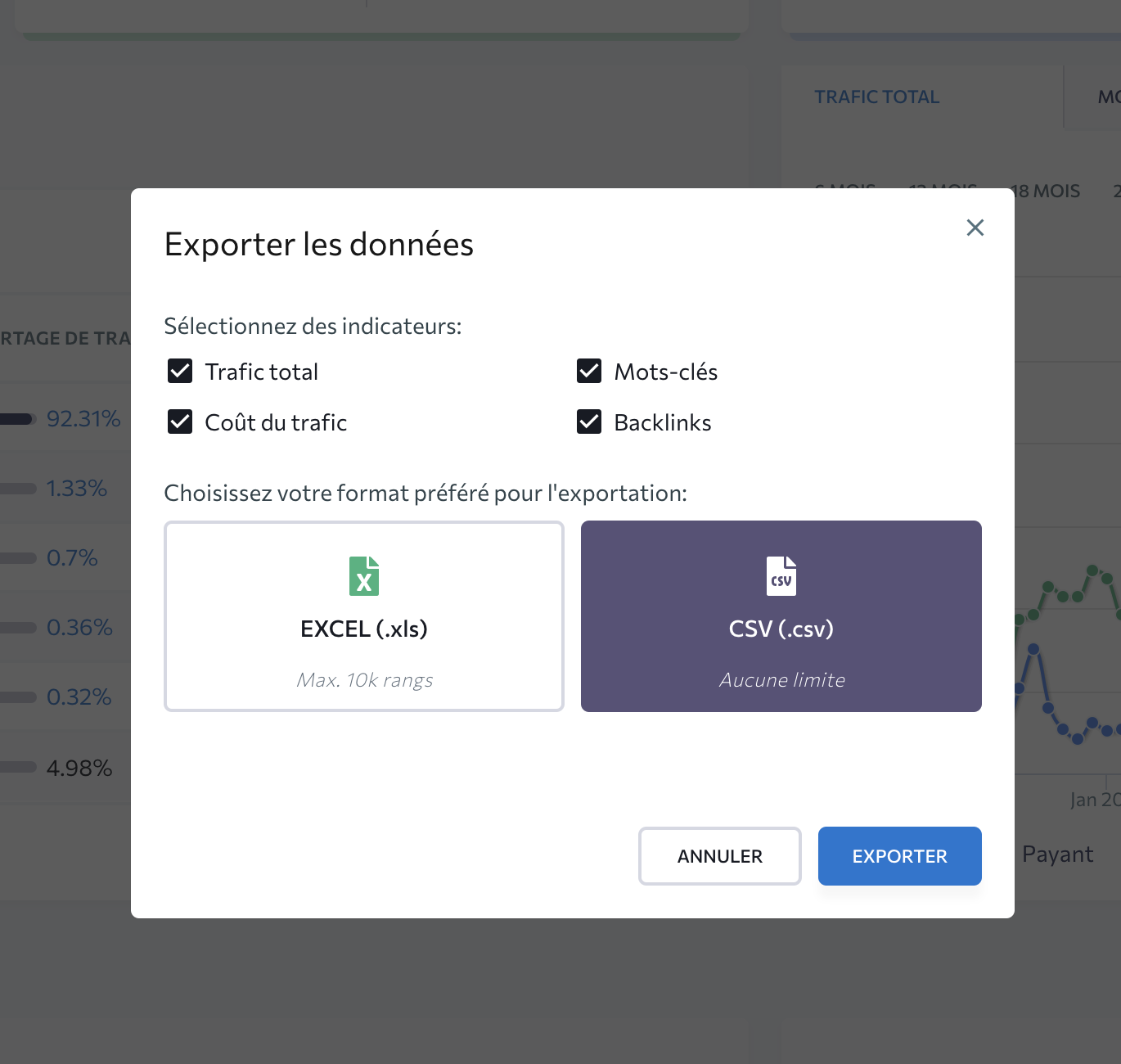 Exporter les données