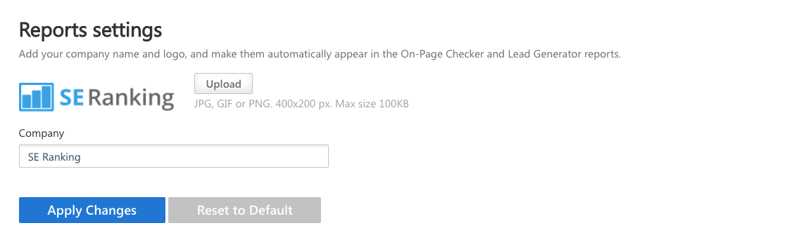 Setting up reports for White Label