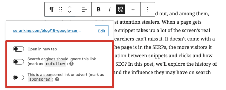 Nofollow-Wert im Yoast SEO-Plugin für WordPress