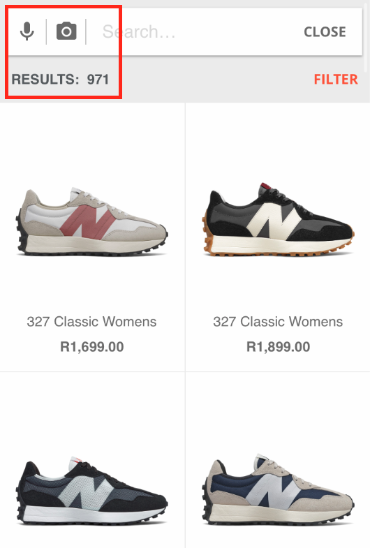 Visuelle Suche auf einer E-Commerce-Website