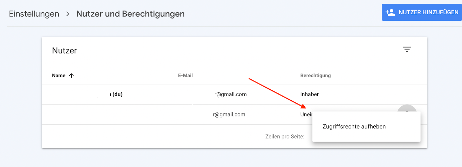 Verwaltung von Nutzern und Berechtigungen in GSC