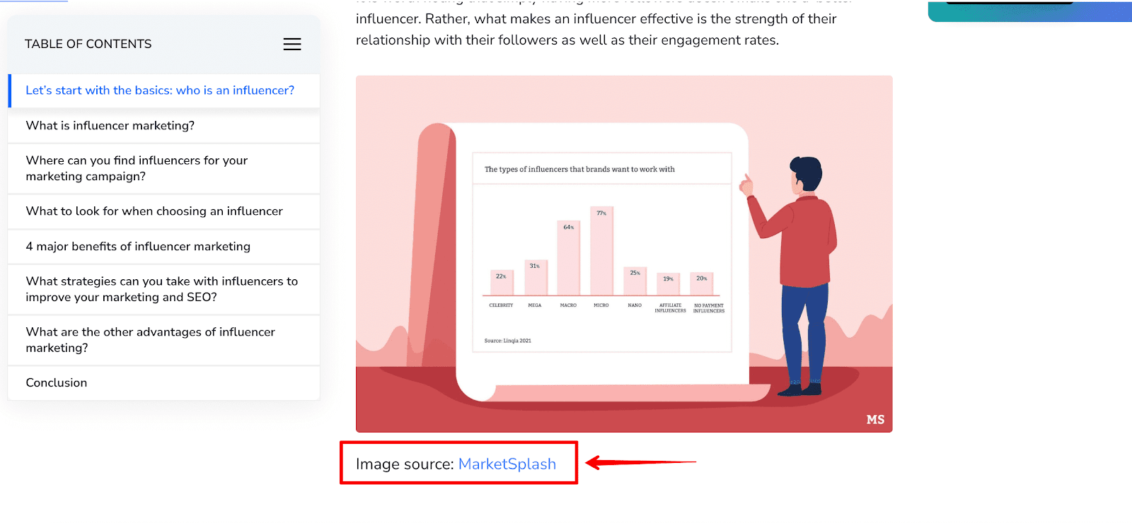Link zur Infografik auf einer Seite