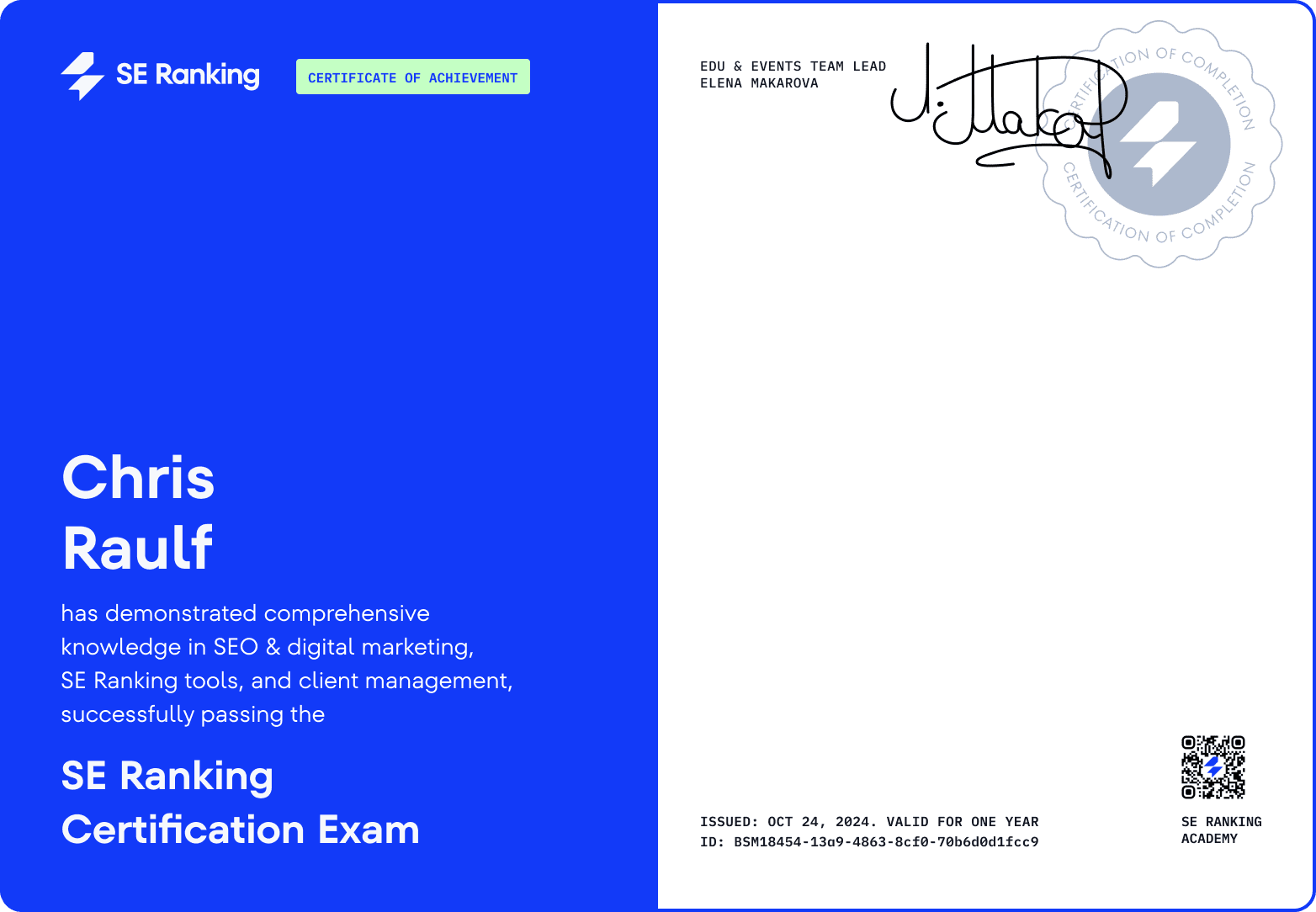 Boost your professional standing with SE Ranking’s certification program