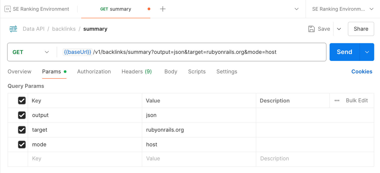 Getting started - SE Ranking Data API Documentation
